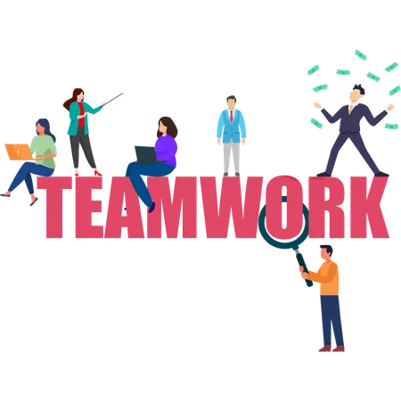 Business team working together  Illustration