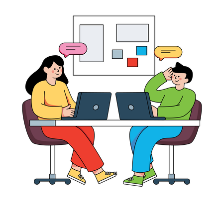 Business team working together  Illustration