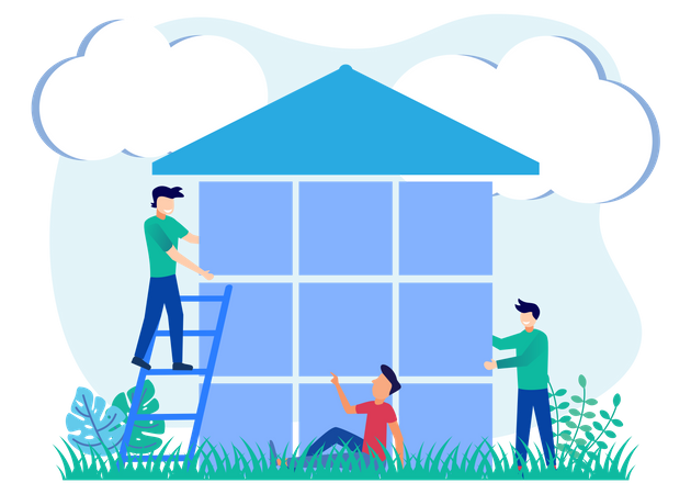 Business team working together  Illustration