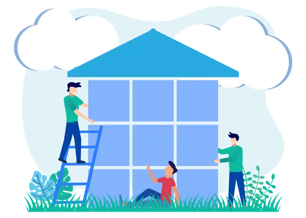 Business team working together  Illustration