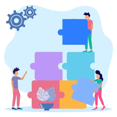 Business team working together  Illustration