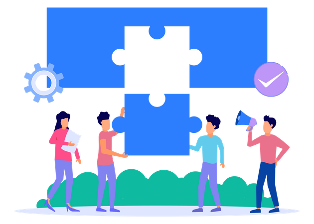 Business team working together  Illustration