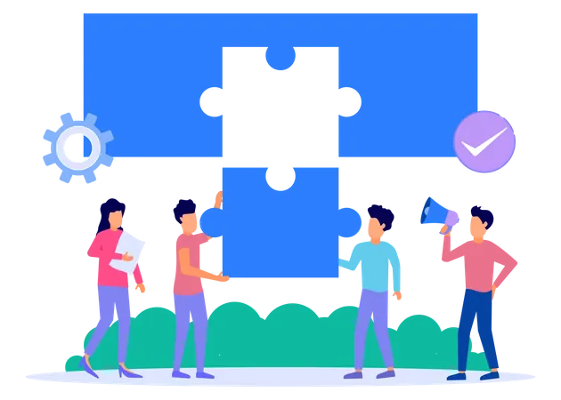 Business team working together  Illustration