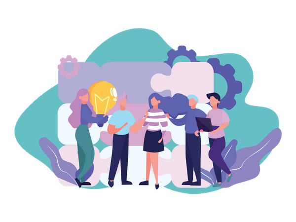 Business team working together  Illustration