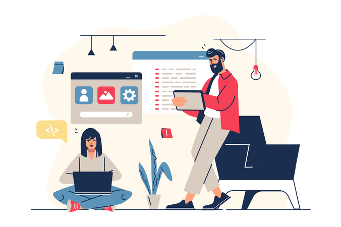 Business team working together  Illustration