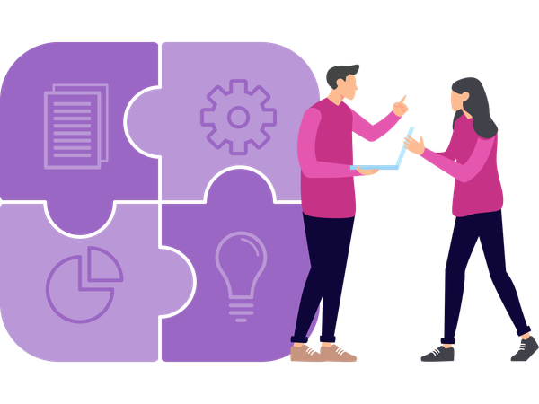 Business team working together  Illustration