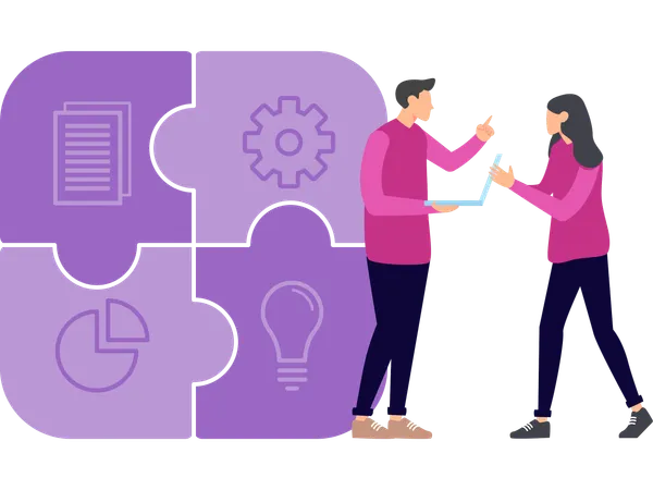 Business team working together  Illustration