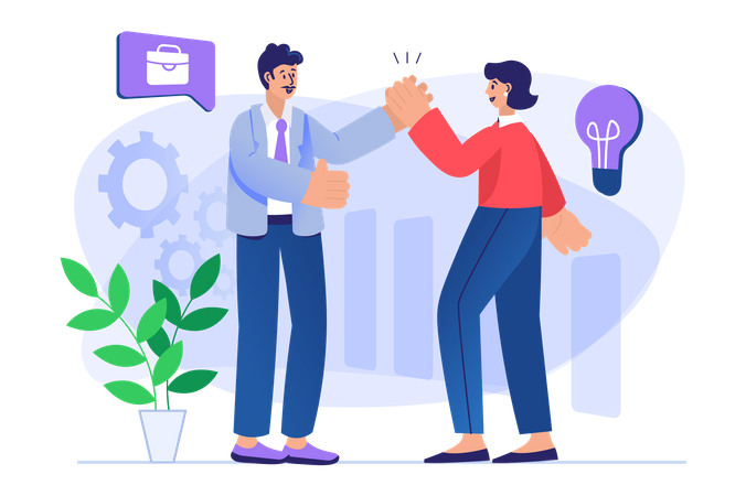 Business team working together  Illustration