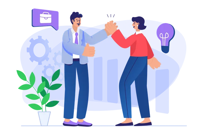 Business team working together  Illustration