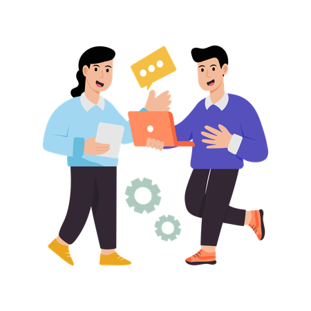 Business team working together  Illustration