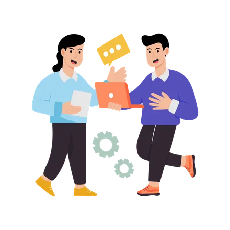 Business team working together  Illustration