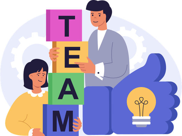 Business team working together  Illustration