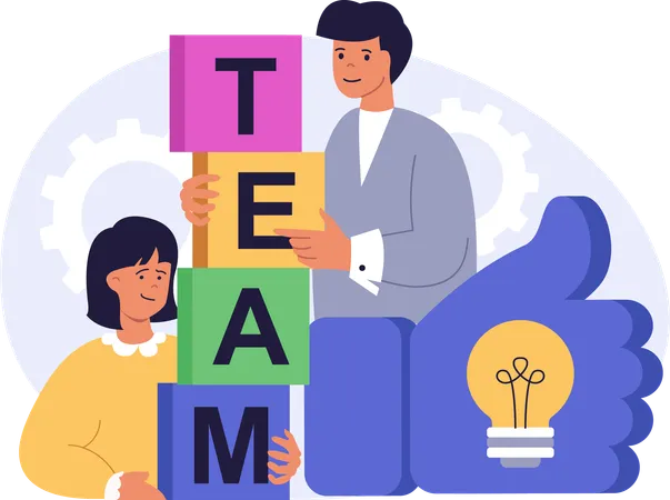 Business team working together  Illustration