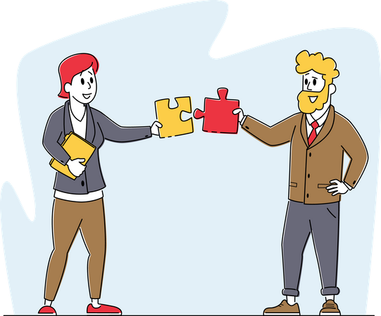 Business team working together  Illustration