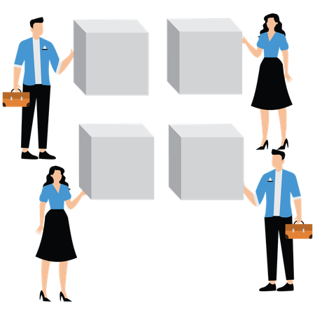 Business team working together  Illustration