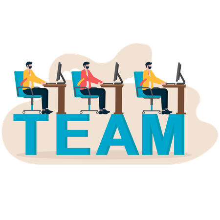 Business team working together  Illustration