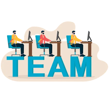 Business team working together  Illustration