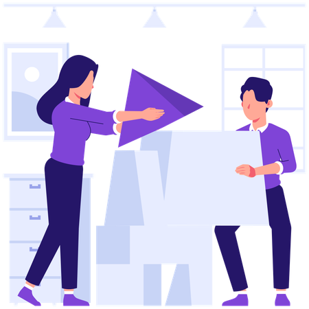 Business team working together  Illustration