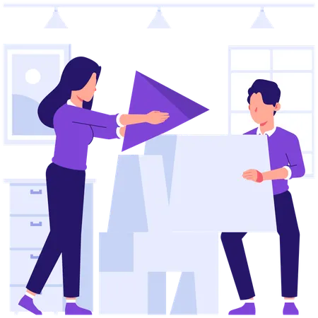Business team working together  Illustration