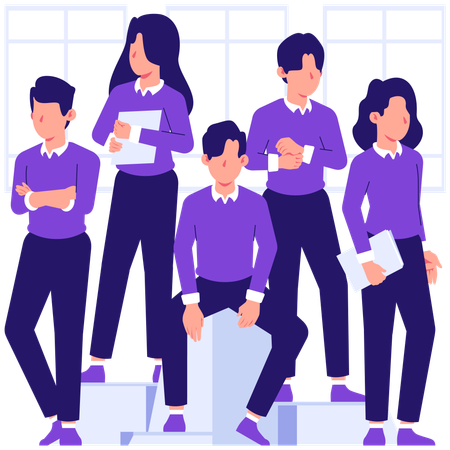 Business team working together  Illustration