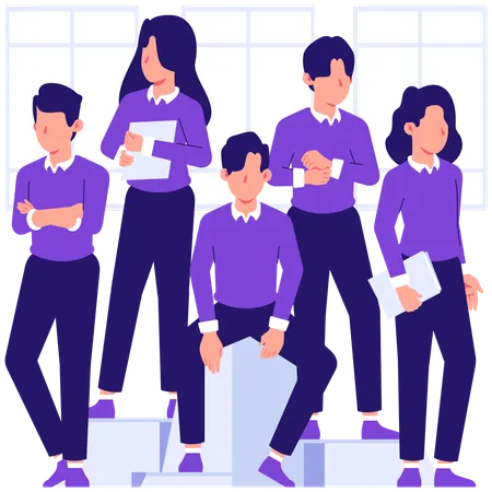 Business team working together  Illustration
