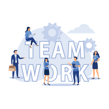 Business team working together  Illustration