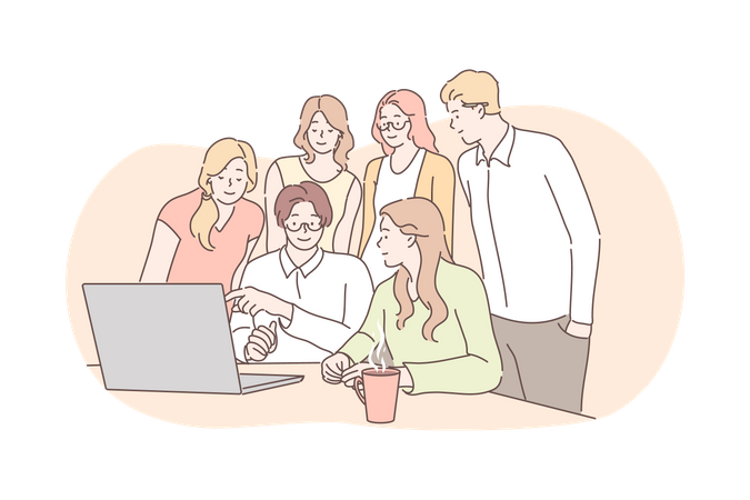 Business team working together  Illustration