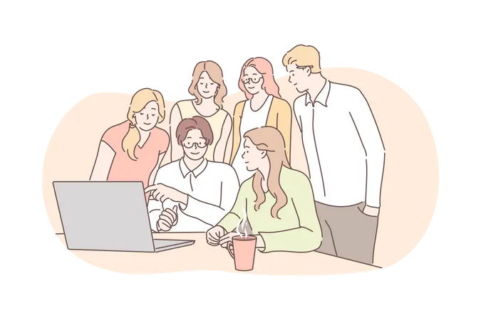 Business team working together  Illustration