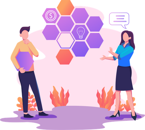 Business team working together  イラスト