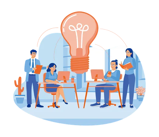 Business team working together in company  Illustration