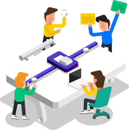 Business team working together in office  Illustration