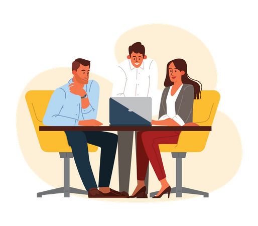 Business team working together on a project  Illustration