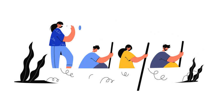 Business team working together on project  Illustration