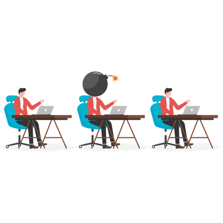 Business team working under pressure  Illustration