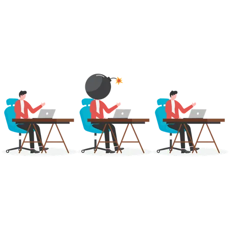 Business team working under pressure  Illustration