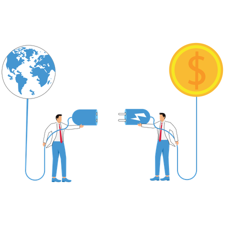 Business team working with Eco energy  Illustration