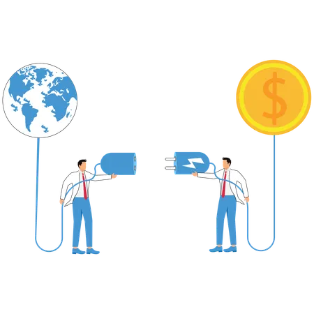 Business team working with Eco energy  Illustration