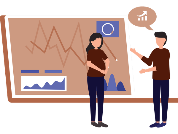 Business team working with market statistics  Illustration