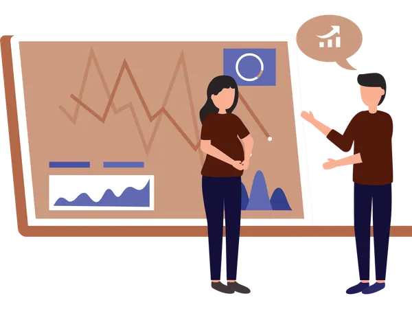 Business team working with market statistics  Illustration