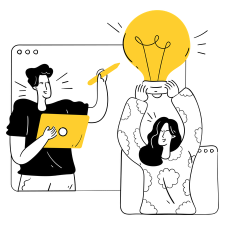Business team working with technology  Illustration