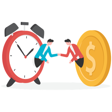 Business team working with time accordingly  Illustration