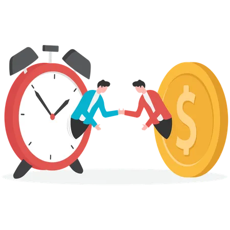 Business team working with time accordingly  Illustration