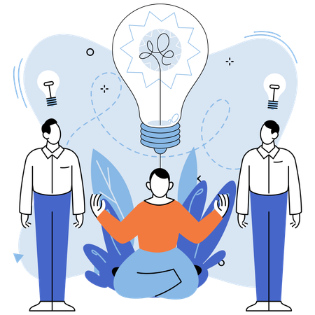 Business team works on innovative solutions  Illustration