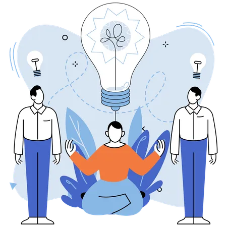 Business team works on innovative solutions  Illustration