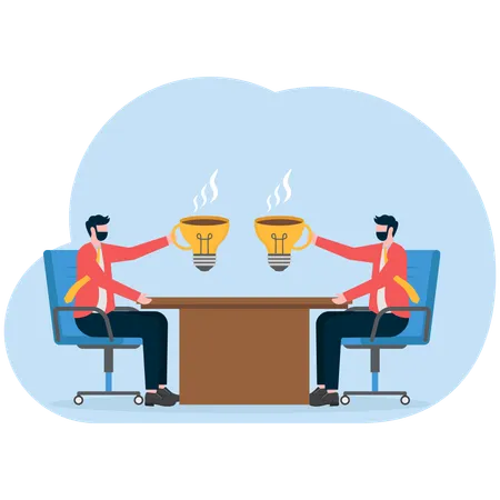 Business team works together for business ideas  Illustration