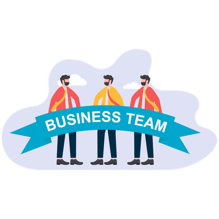 Business team works together for business targets  Illustration