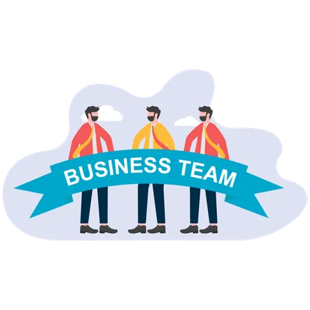 Business team works together for business targets  Illustration