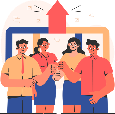 Business team works together  Illustration