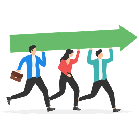 Business teamwork for business success  Illustration