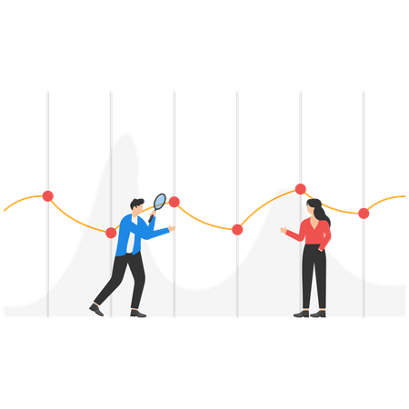 Business teamwork working on business analysis  Illustration